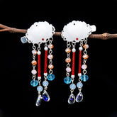 Hanfu Accessories fringe hairpin silver pair -HA222S